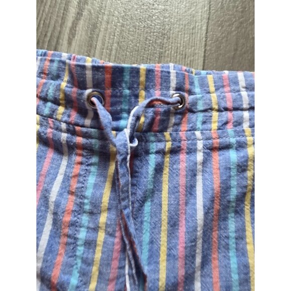 Talbots Petite Womens Striped Linen Cotton Drawstring Shorts Size 12P - Picture 3 of 6